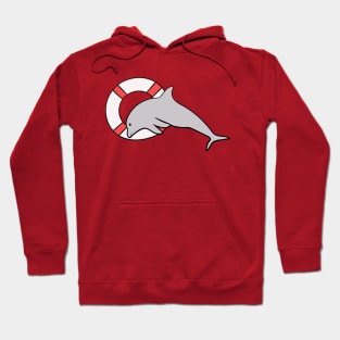 Dolphin with a lifebuoy. Hoodie